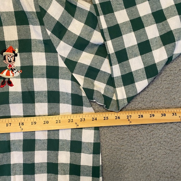 Disney Minnie & Daisy Holiday Sleep Wear Green/White Plaid Pajama Top Women’s XL - Picture 10 of 12